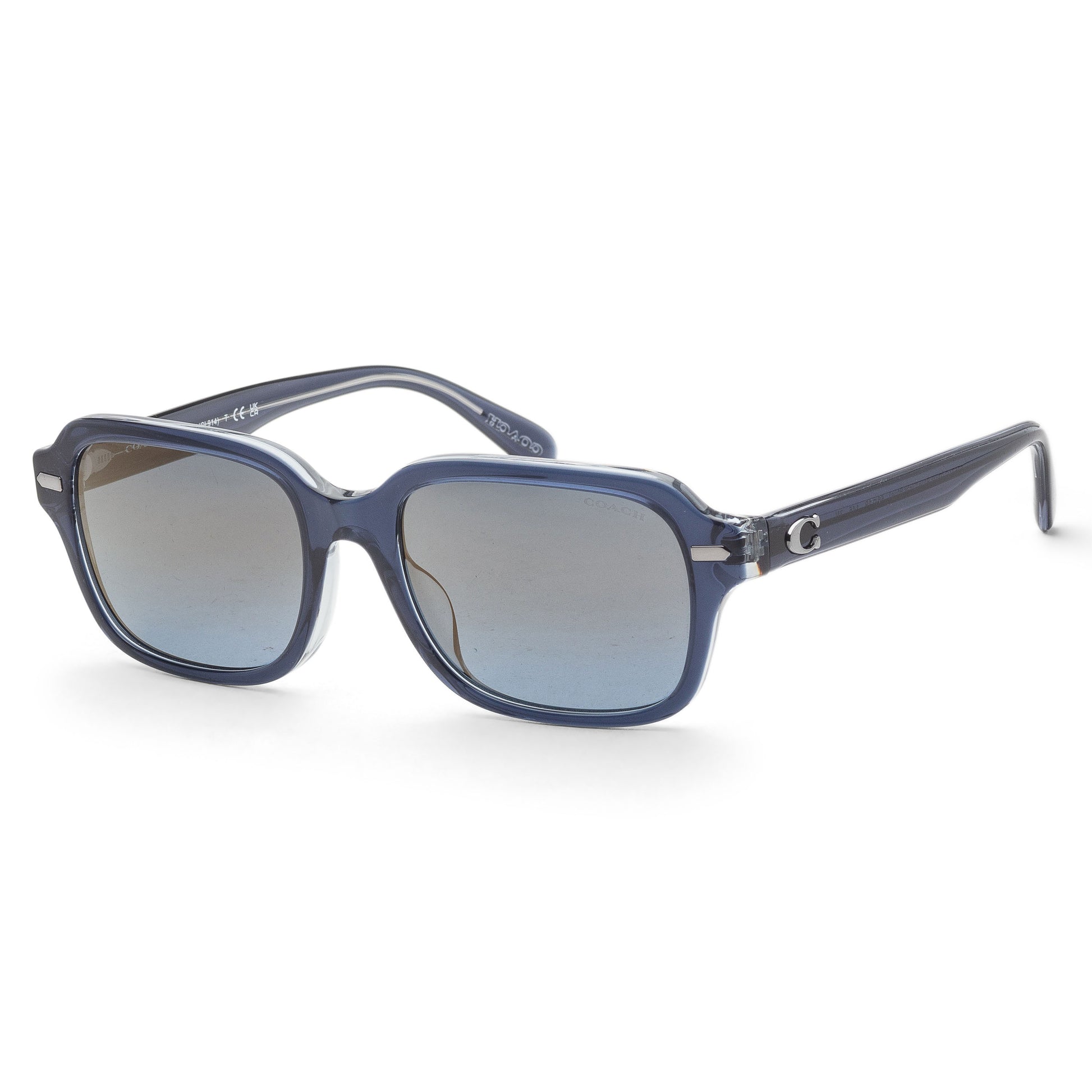 title:Coach Men's 56mm Blue Sunglasses HC8388U-57571G-56;color:Blue frame, Blue Gradient Mirror lens