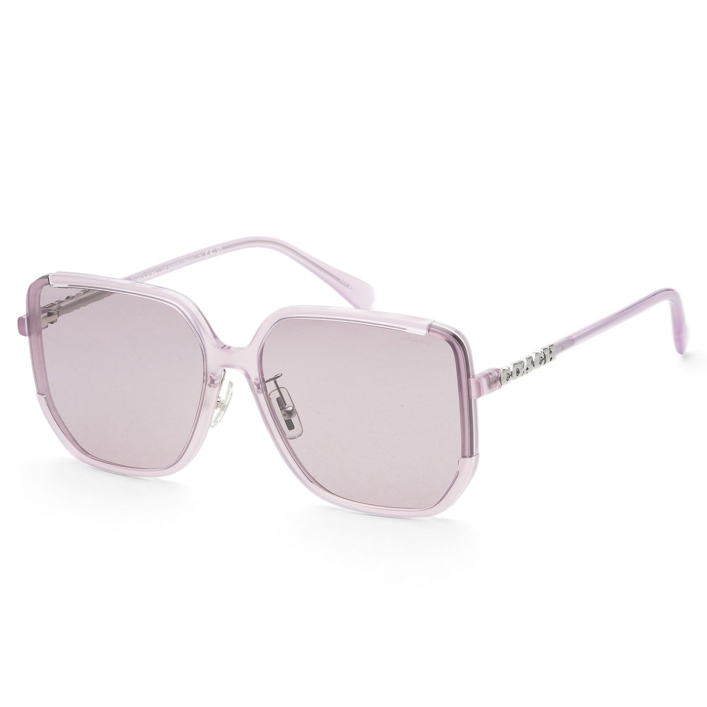 title:Coach Women's 64mm Milky Purple Sunglasses HC8401D-5696AK-64;color:Milky Purple frame, Purple Solid lens