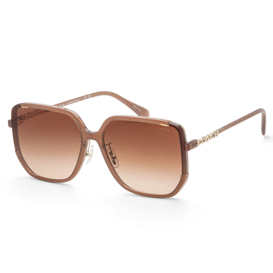 title:Coach Women's 64mm Milky Light Brown Sunglasses HC8401D-580874-64;color:Milky Light Brown frame, Brown Gradient lens