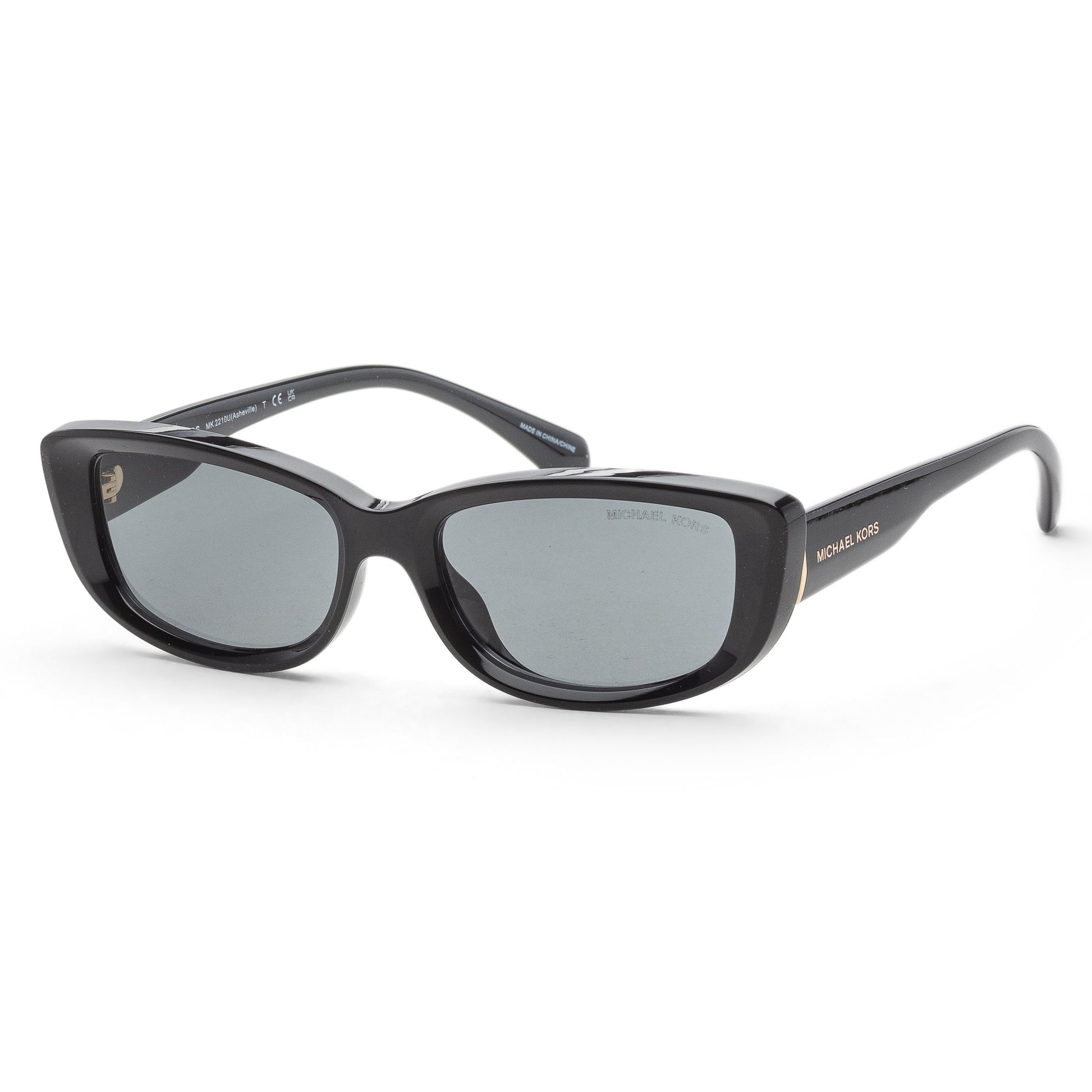 title:Michael Kors Women's 54mm Black Sunglasses MK2210U-300587-54;color:Black frame, Dark Grey Solid lens