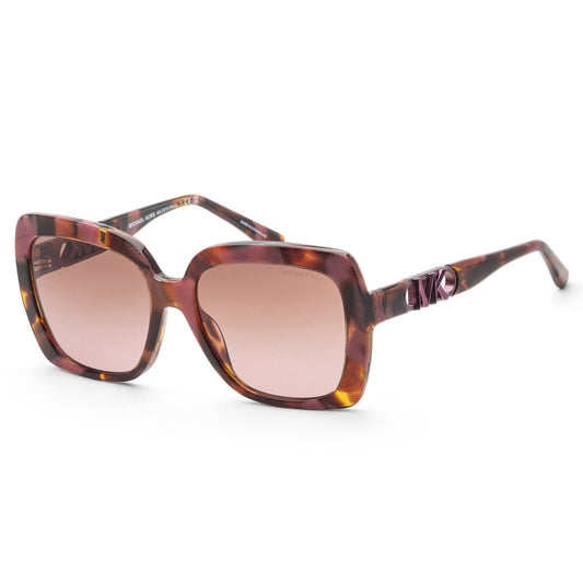 title:Michael Kors Women's 57mm Plum Graphic Tortoise Sunglasses MK2213-39989T-57;color:Plum Graphic Tortoise frame, Cordovan Gradient lens