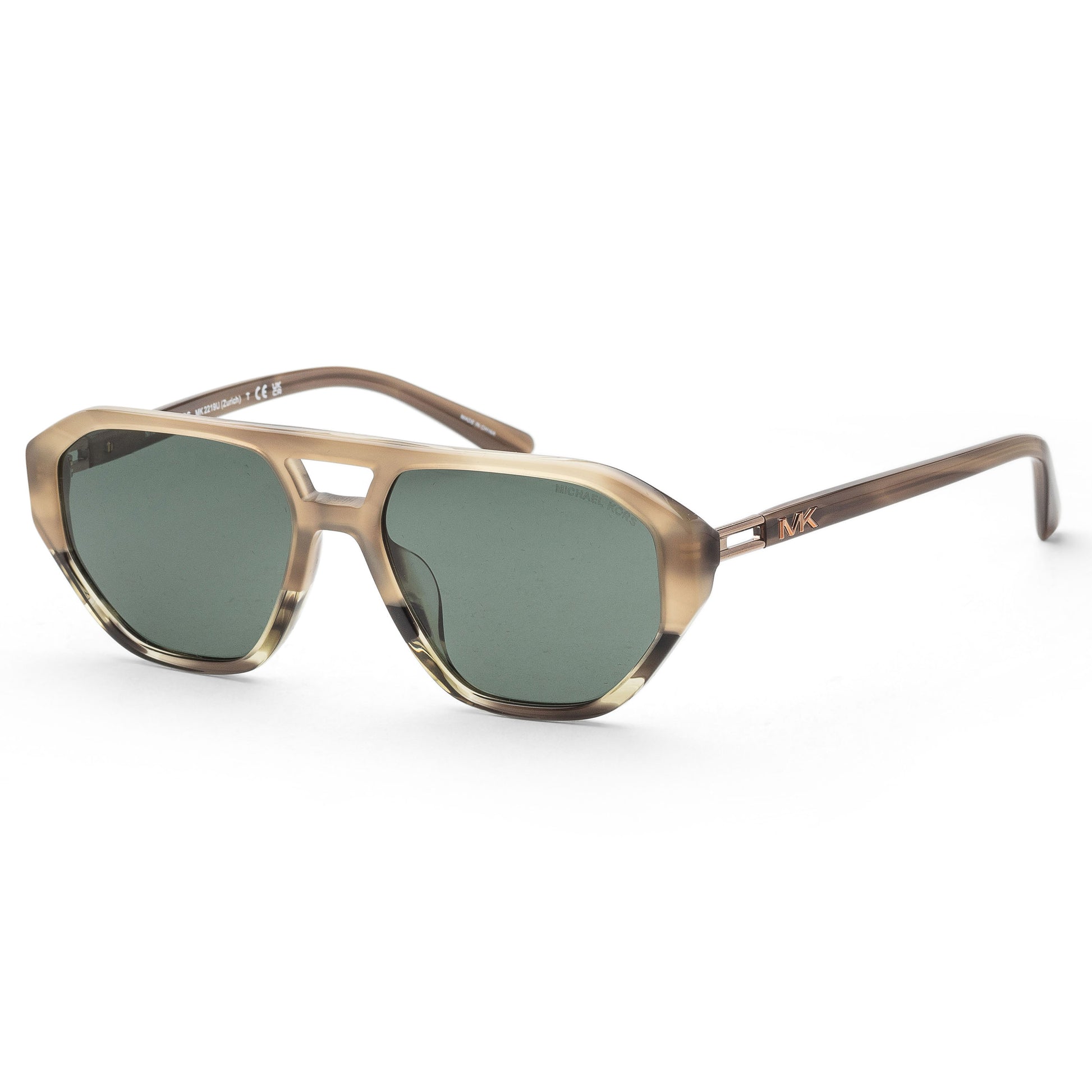 title:Michael Kors Men's 57mm Olive Tortoise Sunglasses MK2219U-39633H-57;color:Olive Tortoise frame, Green Solid lens