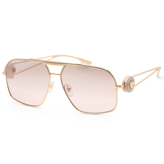 title:Versace Men's 62mm Gold Sunglasses VE2269-10027E-62;color:Gold frame, Light Pink Mir Gradient Silver lens