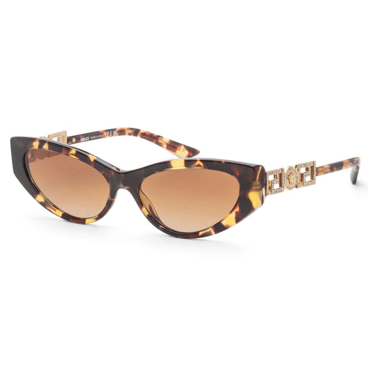 title:Versace Women's 56mm Havana Sunglasses VE4470B-547013-56;color:Havana frame, Brown Gradient lens