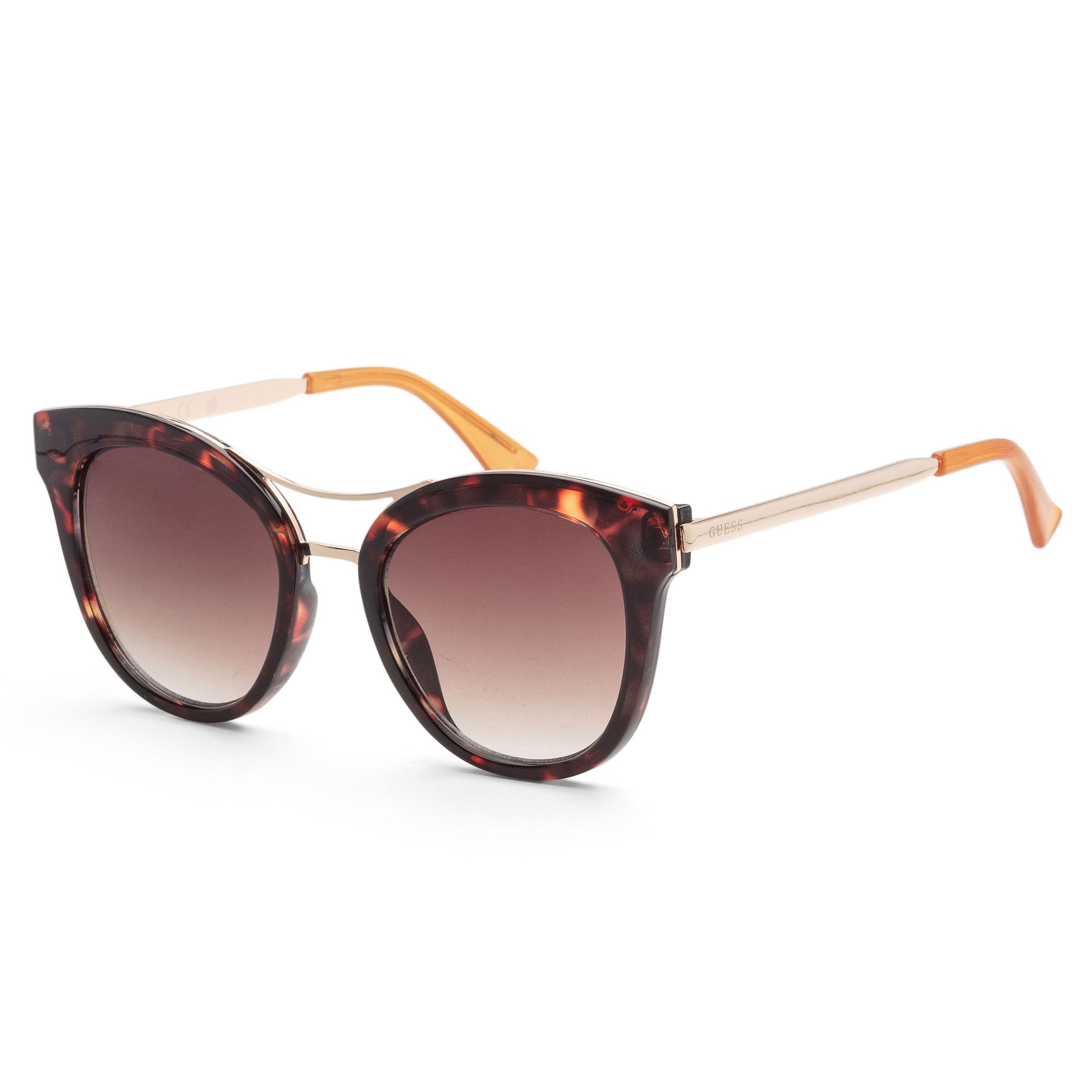 title:Guess Women's 53mm Dark Havana Sunglasses GF0304-52G;color:Dark Havana frame, Brown Mirror Gradient lens