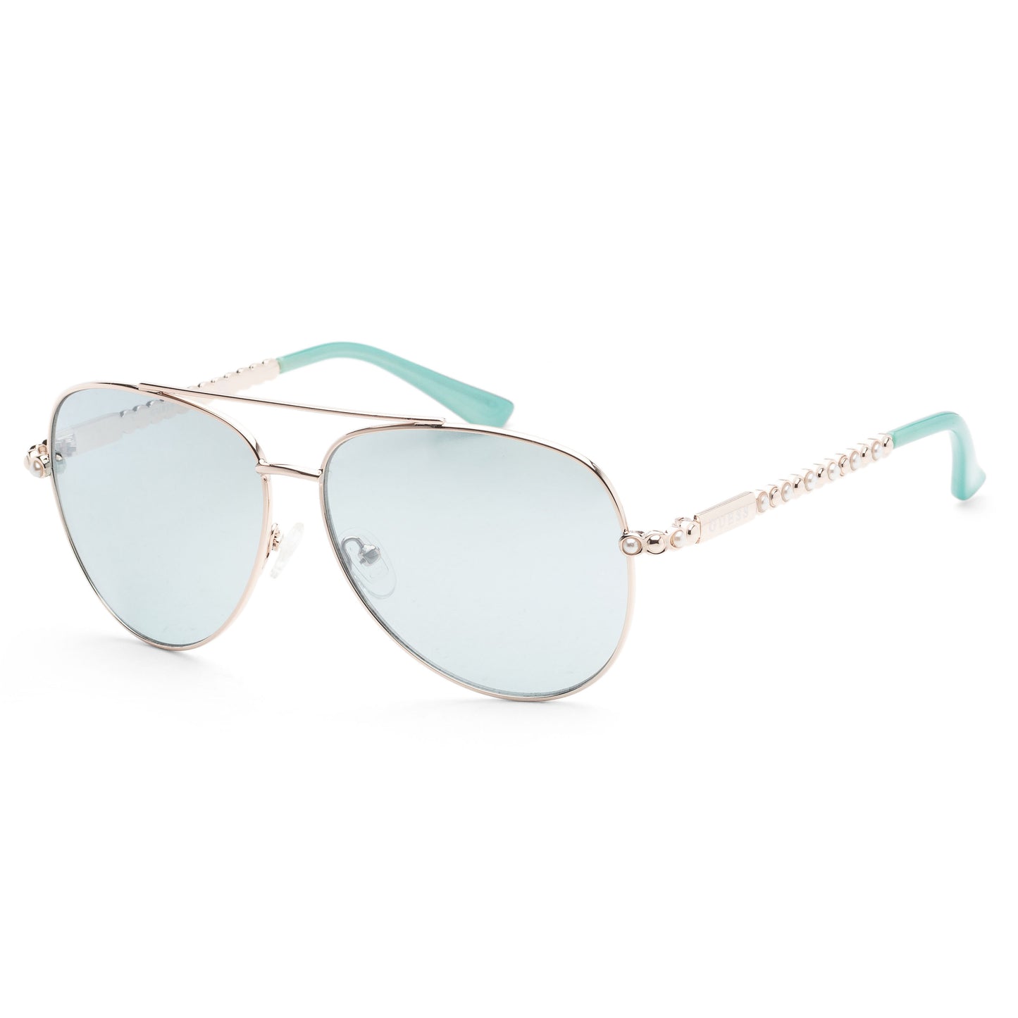 title:Guess Women's 58mm Gold Sunglasses GF0356-32V;color:Gold frame, Blue lens