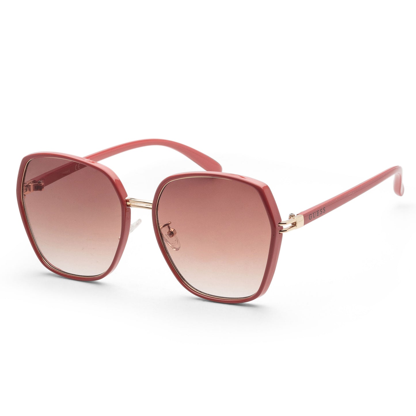 title:Guess Women's 59mm Red Sunglasses GF0407-66F;color:Red frame, Brown lens