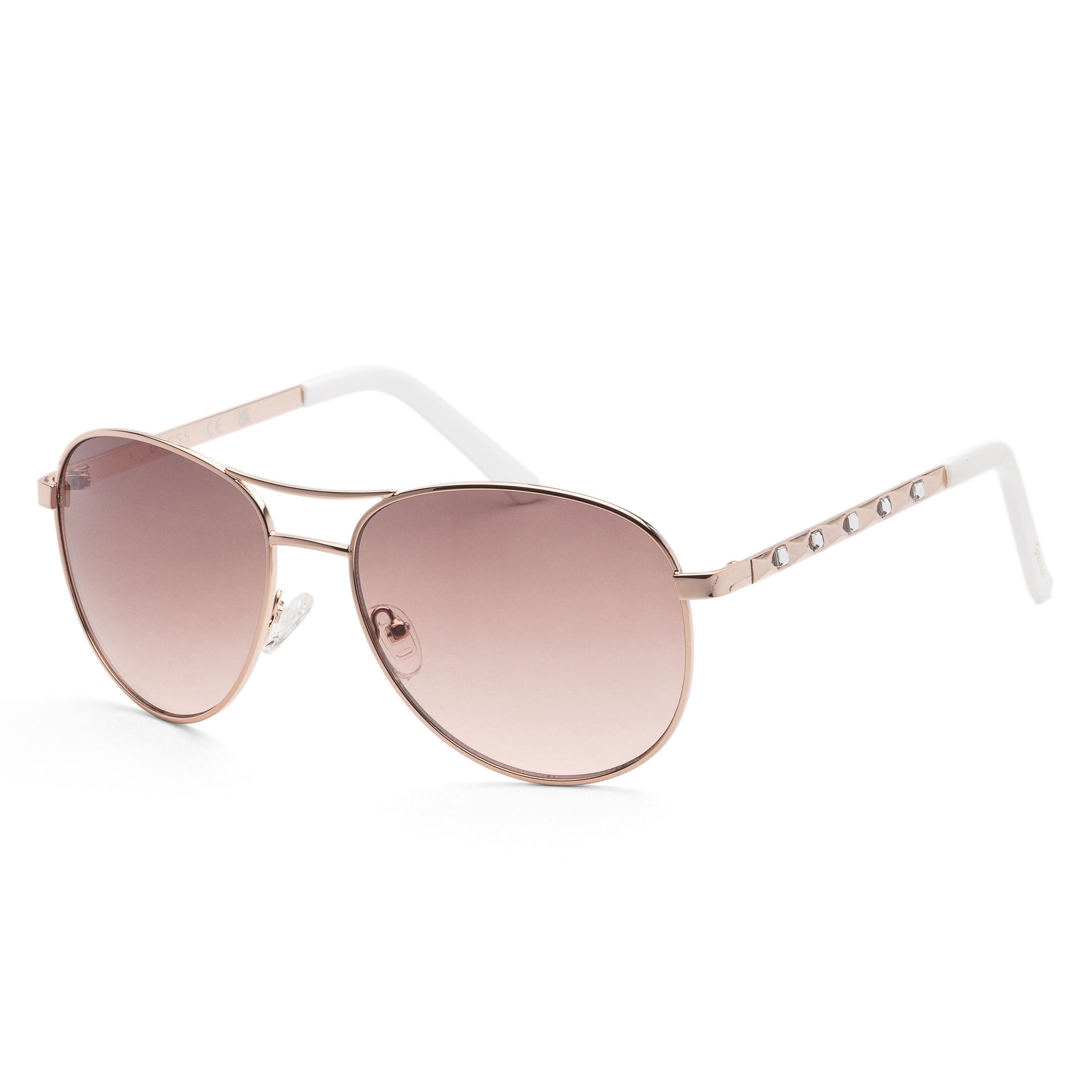 title:Guess Women's 61mm Rose Gold Sunglasses GF0408-28F;color:Rose Gold frame, Brown lens