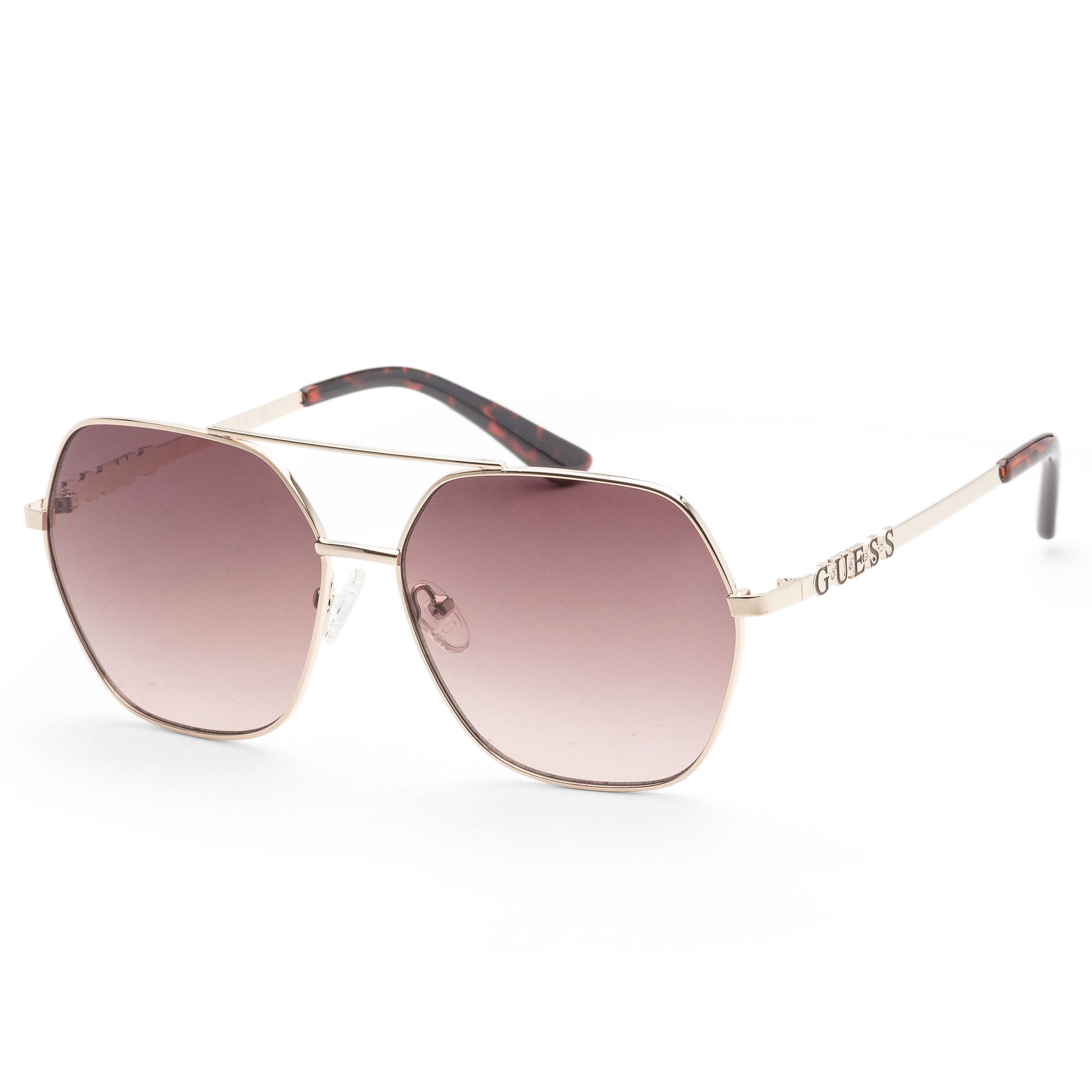 title:Guess Women's 59mm Gold Sunglasses GF0415-32F;color:Gold frame, Brown lens