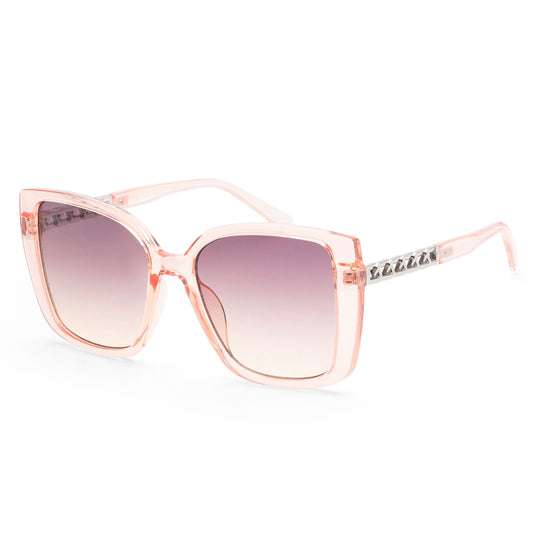 title:Guess Women's 57mm Pink Sunglasses GF0427-27T;color:Pink frame, Grey Gradient lens