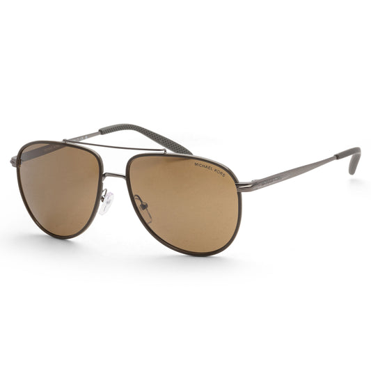 title:Michael Kors Women's Saxon 59mm Matte Gunmetal Sunglasses MK1132J-10237I-59;color:Matte Gunmetal frame, Olive Mirrored lens