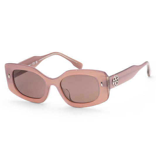 title:Tory Burch Women's 50mm Pearlized Pink Sunglasses TY7202U-194773-50;color:Pearlized Pink frame, Dark Brown lens