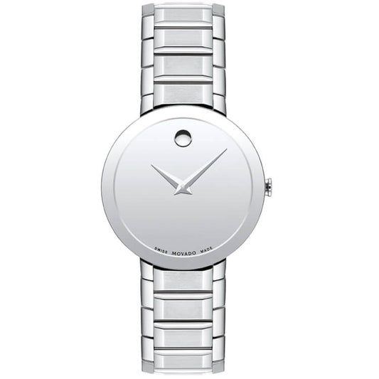 title:Movado Women's Sapphire 28mm Quartz Watch 0607547;color:Silver