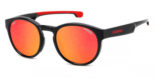 title:Carrera Men's 51mm Black Sunglasses CA012S-0OIT-UZ;color:Black frame, Red Mirror lens