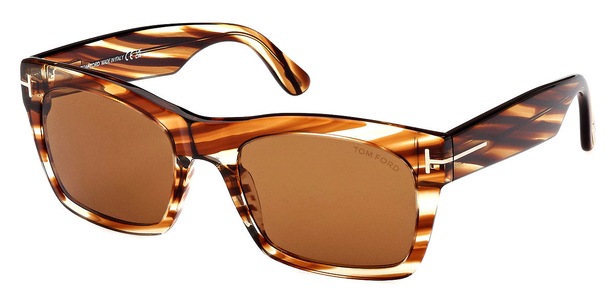 title:Tom Ford Men's Nico 56mm Havana Sunglasses FT1062-56E-56;color:Havana frame, Brown lens