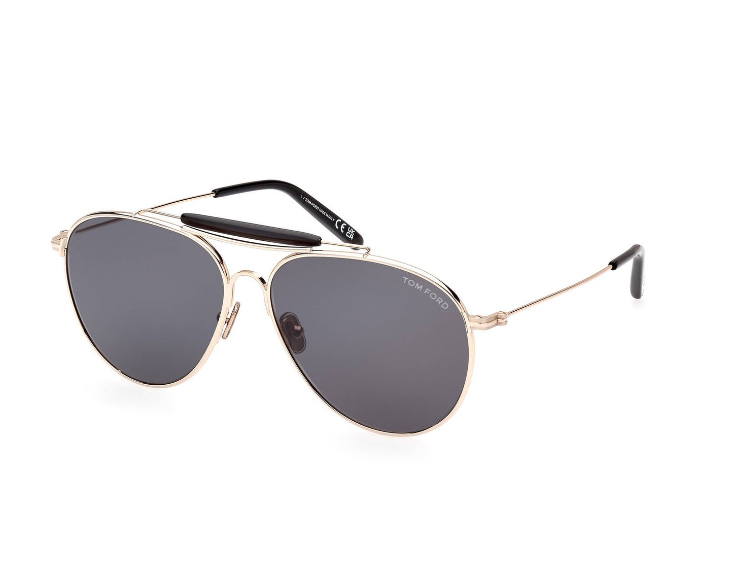 title:Tom Ford Men's Raphael 59mm Shiny Rose Gold Sunglasses FT0995-28A-59;color:Shiny Rose Gold frame, Smoke lens