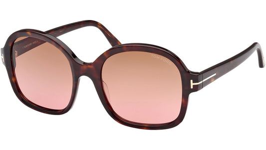 title:Tom Ford Women's Hanley 57mm Dark Havana Sunglasses FT1034-52F-57;color:Dark Havana frame, Brown Gradient lens