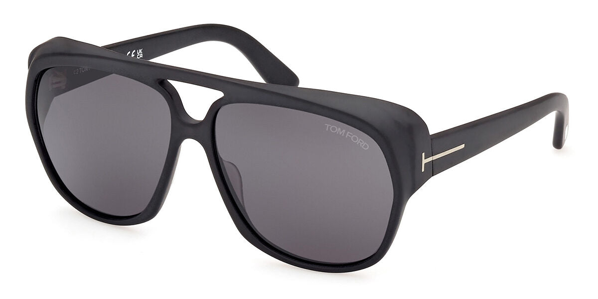 title:Tom Ford Men's Jayden 61mm Matte Black Sunglasses FT1103-02A-61;color:Matte Black frame, Smoke lens