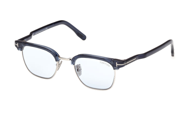 title:Tom Ford Men's Classic 47mm Shiny Blue Sunglasses FT1119-D-90A-47;color:Shiny Blue frame, Smoke lens