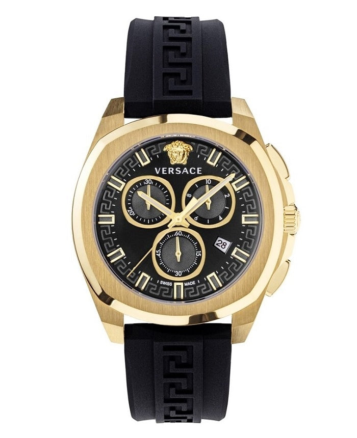 title:Versace Men's Geo 43mm Quartz Chronograph VE7CA0423;color:Black