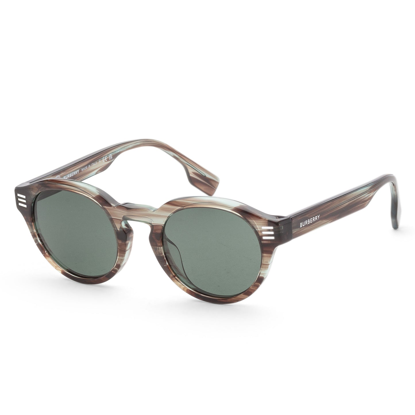 title:Burberry Men's 50mm Green Sunglasses BE4404F-409871-50;color:Green frame, Dark Green lens