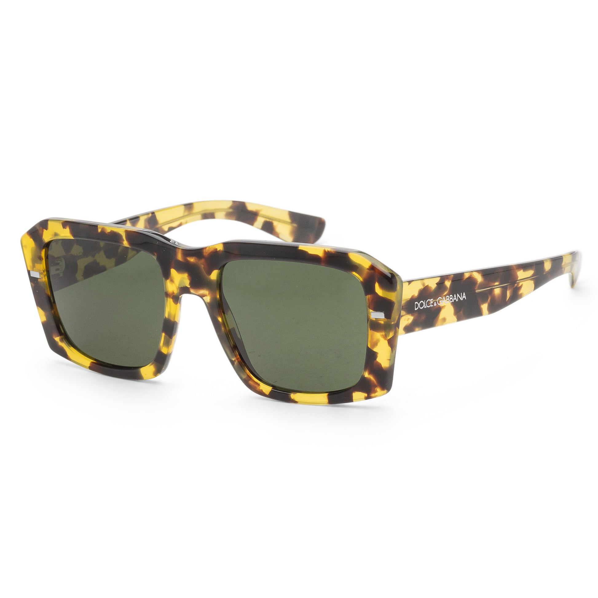 title:Dolce & Gabbana Men's 54mm Havana Yellow Sunglasses DG4430-343371-54;color:Havana Yellow frame, Dark Green lens