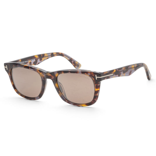 title:Tom Ford Men's Kendel 54mm Coloured Havana Sunglasses FT1076-55L-54;color:Coloured Havana frame, Roviex Mirror lens