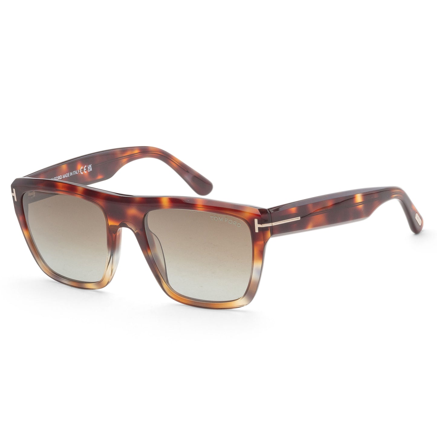 title:Tom Ford Men's Alberto 55mm Coloured Havana Sunglasses FT1077-55G-55;color:Coloured Havana frame, Brown Mirror lens