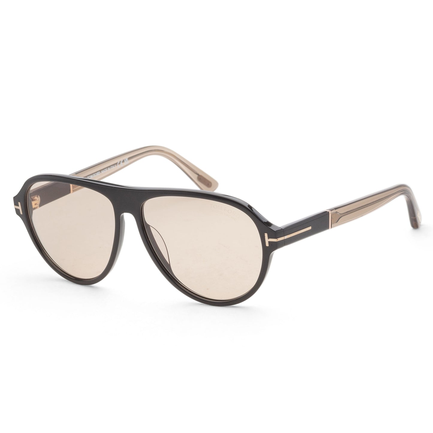 title:Tom Ford Men's Quincy 59mm Shiny Black Sunglasses FT1080-01E-59;color:Shiny Black frame, Brown lens