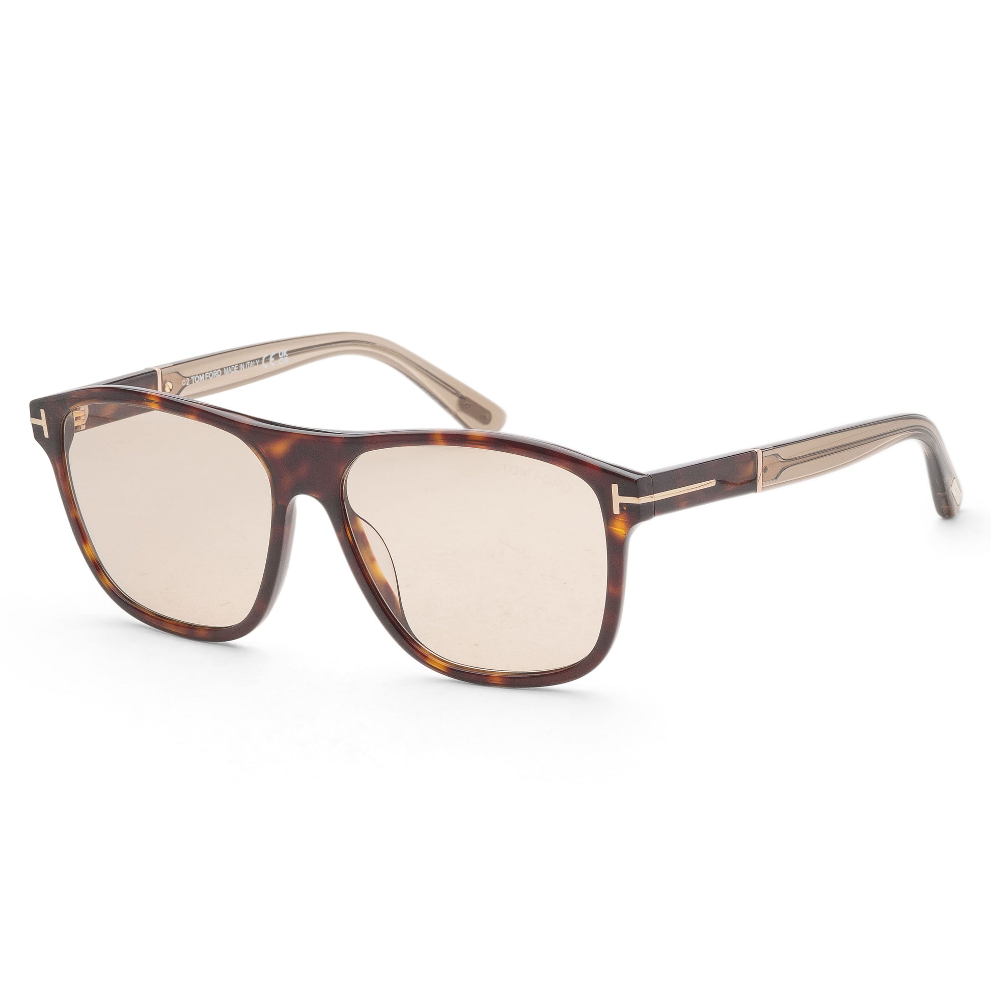 title:Tom Ford Men's Frances 58mm Dark Havana Sunglasses FT1081-52E-58;color:Dark Havana frame, Brown lens