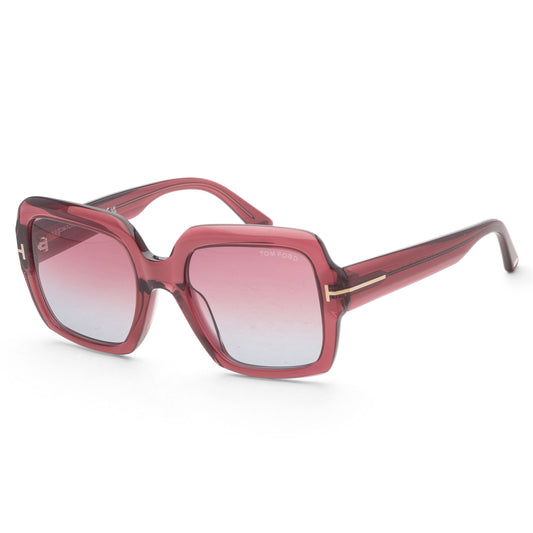 title:Tom Ford Women's Kaya 54mm Shiny Red Sunglasses FT1082-66Y-54;color:Shiny Red frame, Violet lens