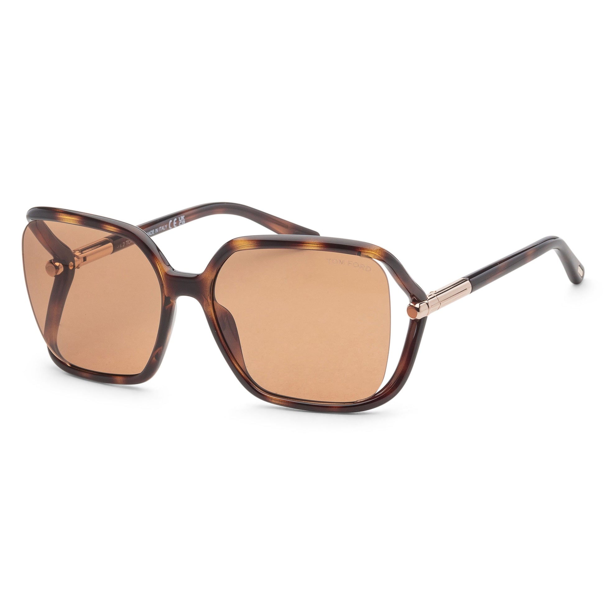 title:Tom Ford Women's Solange 60mm Dark Havana Sunglasses FT1089-52E-60;color:Dark Havana frame, Brown lens