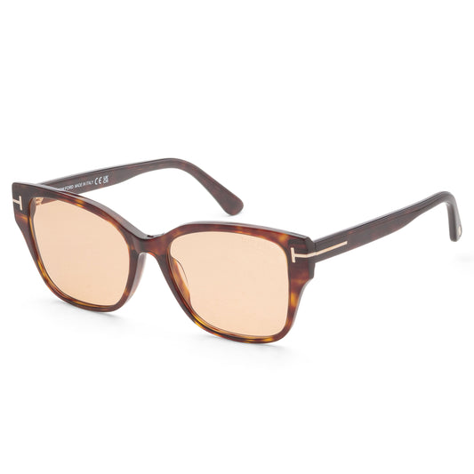 title:Tom Ford Women's Elsa 55mm Dark Havana Sunglasses FT1108-52E-55;color:Dark Havana frame, Brown lens