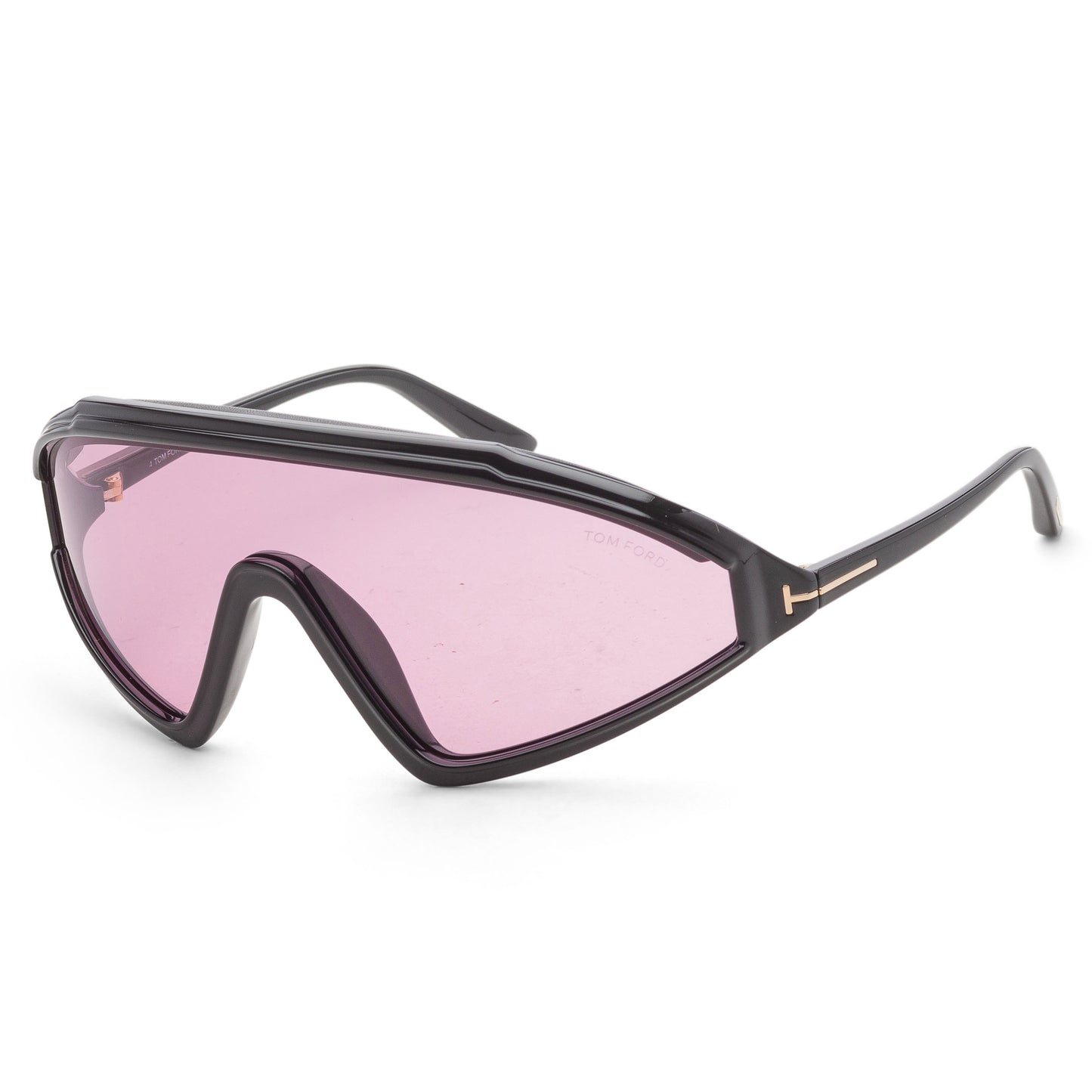 title:Tom Ford Men's Lorna 99mm Shiny Black Sunglasses FT1121-01Y;color:Shiny Black frame, Violet lens