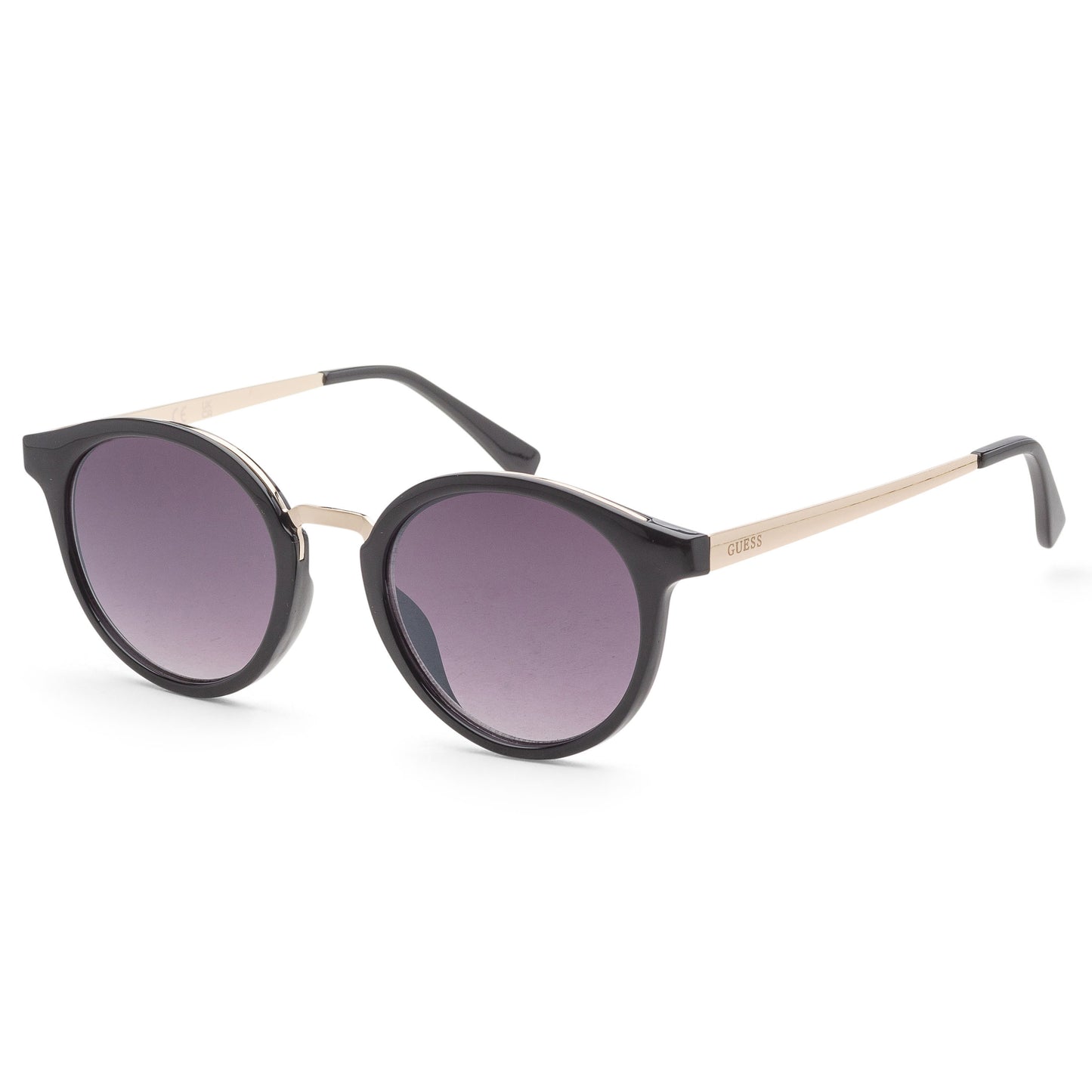 title:Guess Women's 51mm Shiny Black Sunglasses GF0305-01C;color:Shiny Black frame, Smoke Mirror lens