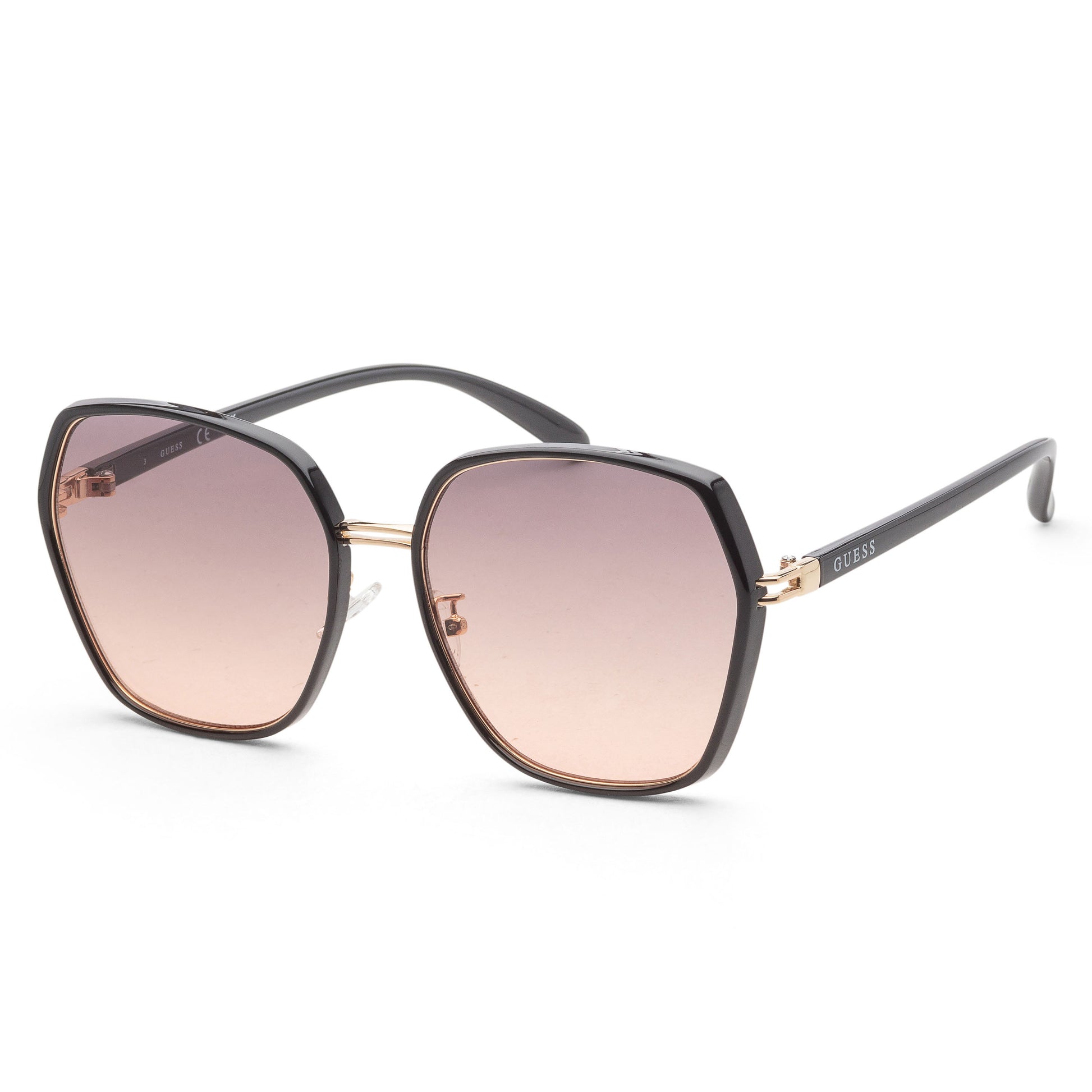 title:Guess Women's 59mm Black Sunglasses GF0407-01B;color:Black frame, Smoke Mirror lens