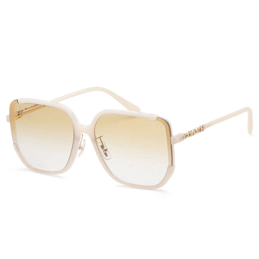 title:Coach Women's 64mm Milky Cloud Sunglasses HC8401D-58052Q-64;color:Milky Cloud frame, Yellow Clear Gradient lens