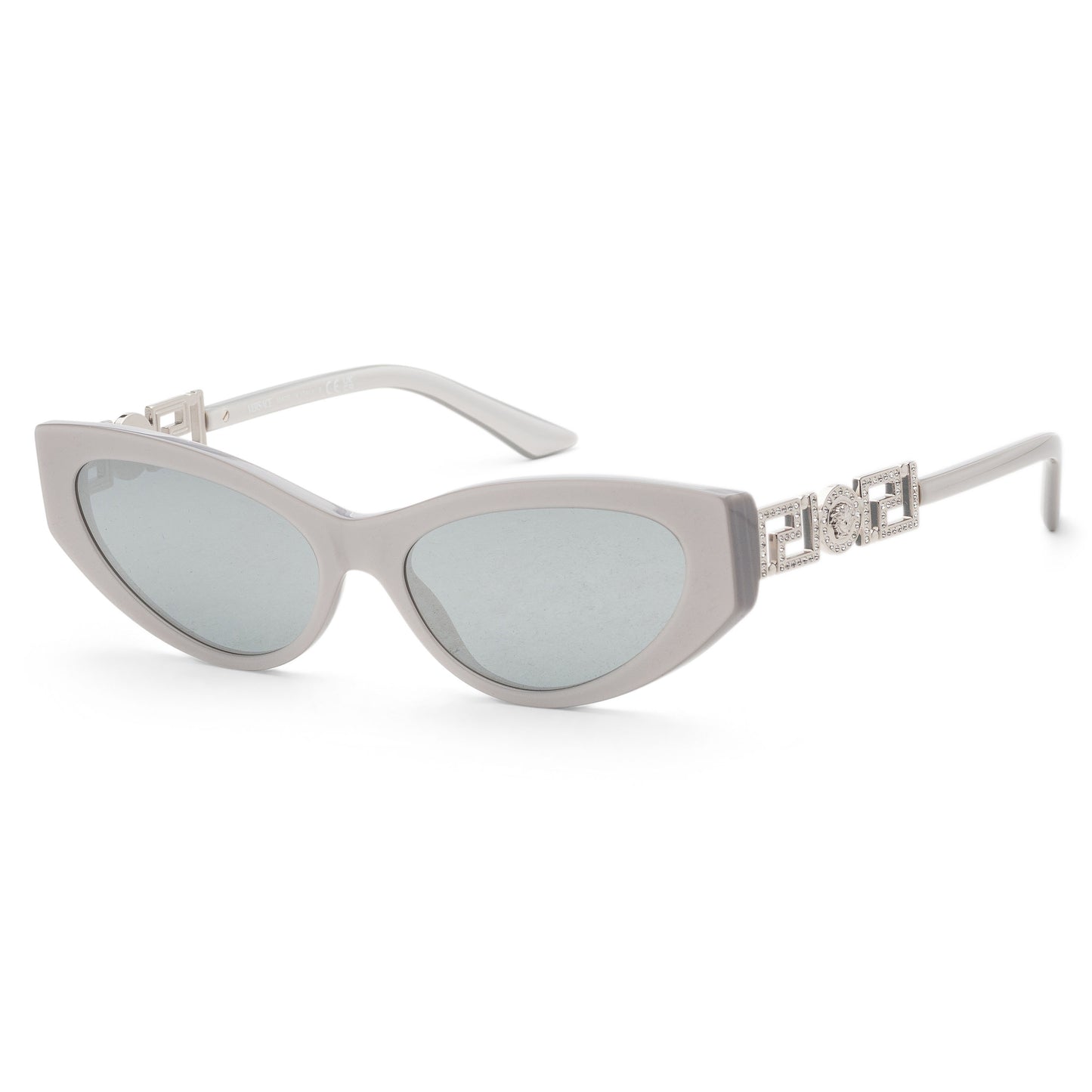 title:Versace Women's 56mm Perla Grey Sunglasses VE4470B-54741U-56;color:Perla Grey frame, Blue Mirror Silver lens