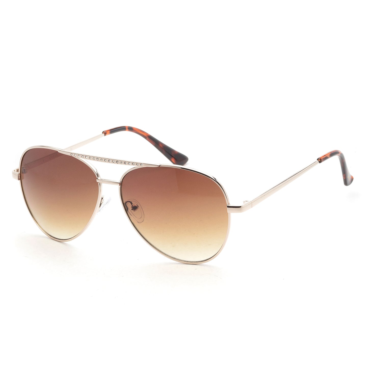 title:Guess Women's 62mm Gold Sunglasses GF0399-32F;color:Gold frame, Brown Gradient lens