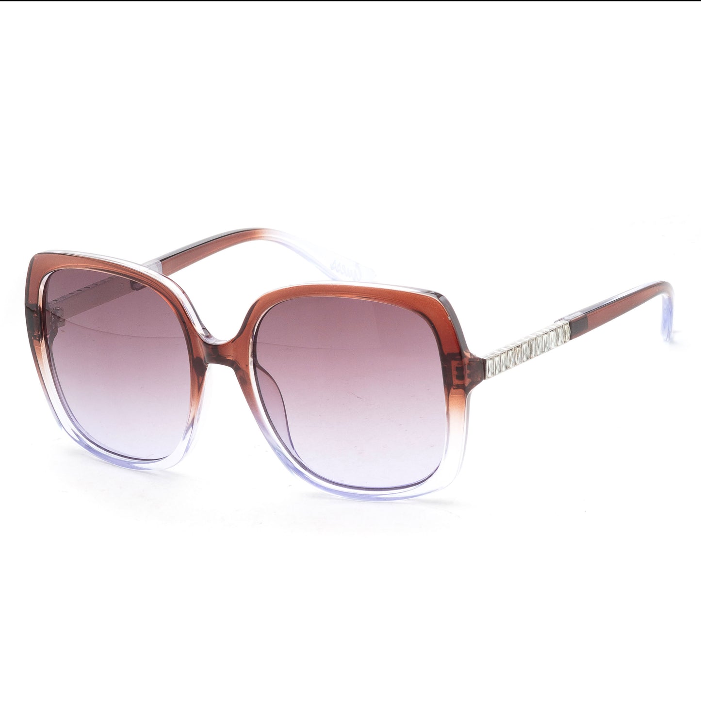 title:Guess Women's 56mm Brown Purple Gradient Sunglasses GF0406-83Z;color:Brown Purple Gradient frame, Violet Mirror lens