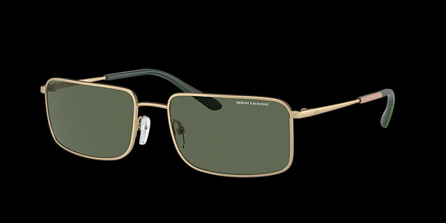 title:Armani Exchange Men's 58mm Matte Pale Gold Sunglasses AX2044S-604871-58;color:Matte Pale Gold frame, Dark Green lens