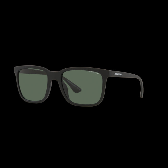 title:Armani Exchange Men's 55mm Matte Black Sunglasses AX4112SU-807871-55;color:Matte Black frame, Dark Green lens