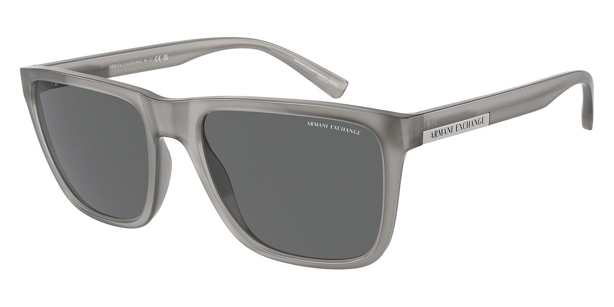 title:Armani Exchange Men's 57mm Shiny Opaline Grey Sunglasses AX4080SF-832887-57;color:Shiny Opaline Grey