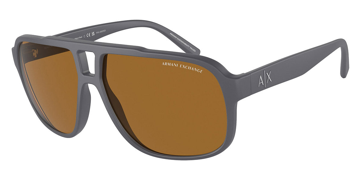 title:Armani Exchange Men's 61mm Matte Grey Sunglasses AX4104S-824983-61;color:Matte Grey