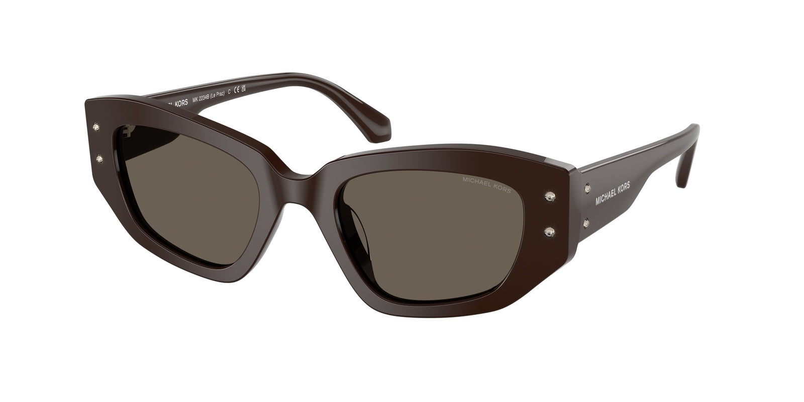 title:Michael Kors Women's Le Praz 50mm Chocolate Sunglasses MK2234B-4007-3-50;color:Chocolate