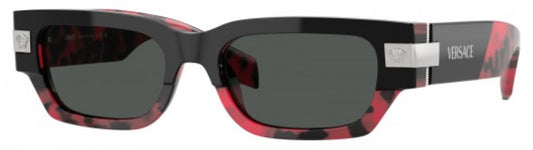 title:Versace Men's 55mm Top Black Red Havana Sunglasses VE4464-545787-55;color:Top Black Red Havana