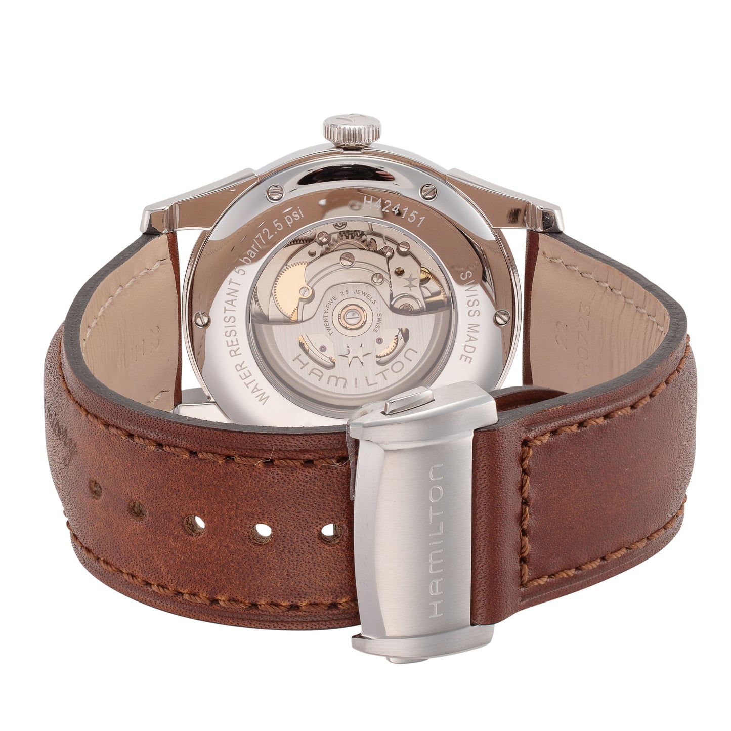 title:Hamilton Men's American Classic 42mm Leather Automatic Watch H42415591;color:Brown