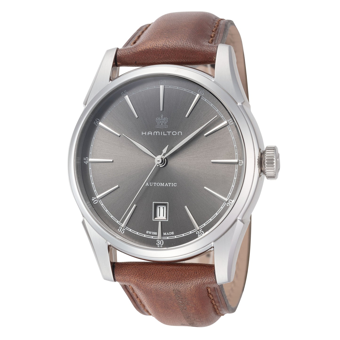 title:Hamilton Men's American Classic 42mm Leather Automatic Watch H42415591;color:Brown