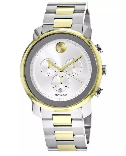 title:Movado Men's Bold 43mm Quartz Watch 3600432;color:Silver and Gold