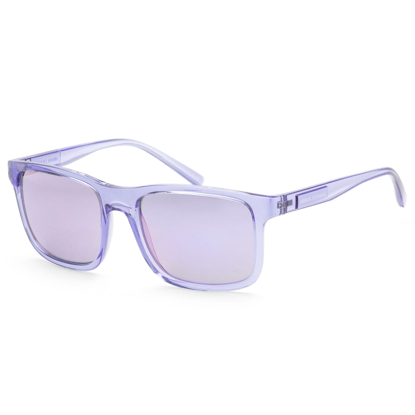 title:Armani Exchange Men's 57mm Shiny Transparent Violet Sunglasses AX4145S-83464V-57;color:Shiny Transparent Violet